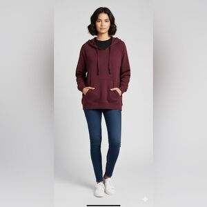American Eagle Outfitters Maroon Hoodie Sweater